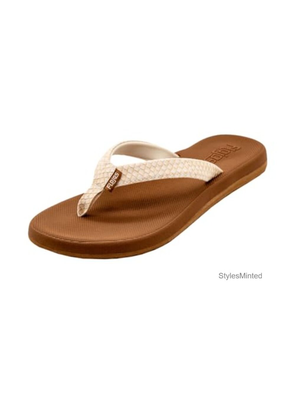 Flojos Women's Kay Faux Leather Flip Flops Sandals Comfort Arch Support